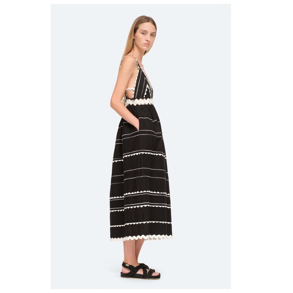 Sea New York  Black Ryleigh Ric Rac Sleeveless Dress Size 6 - Picture 5 of 13